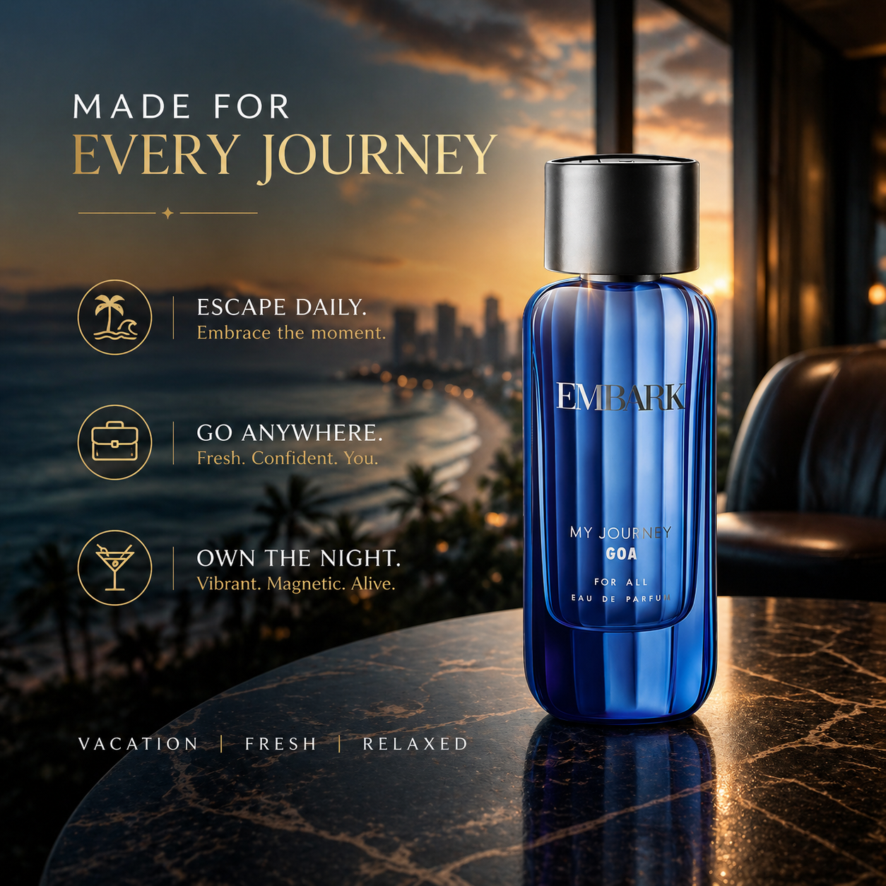 Embark Perfumes Journey Goa For All - Eau De Parfum (EDP) CITRUS - MARINE, 100 ml