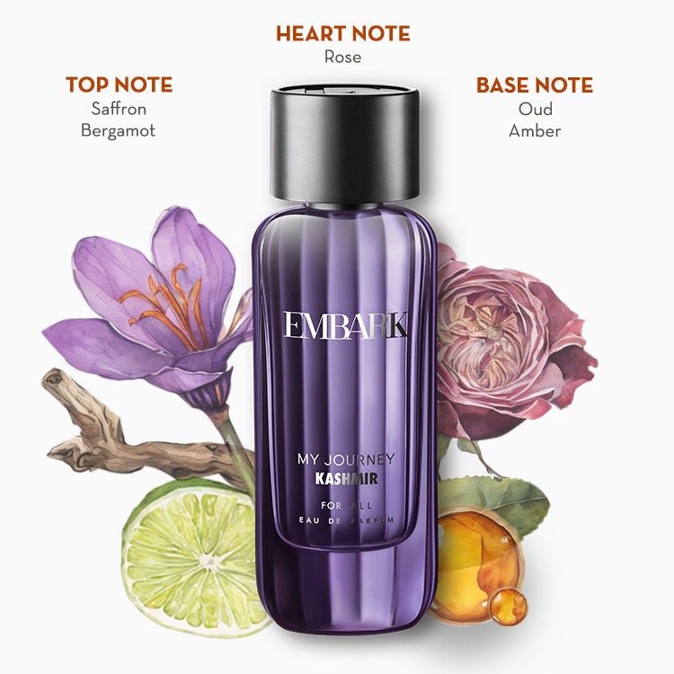 Embark Perfumes Journey Kashmir For All - Eau De Parfum (EDP) FLORAL - WOODY - OUD, 15 ml