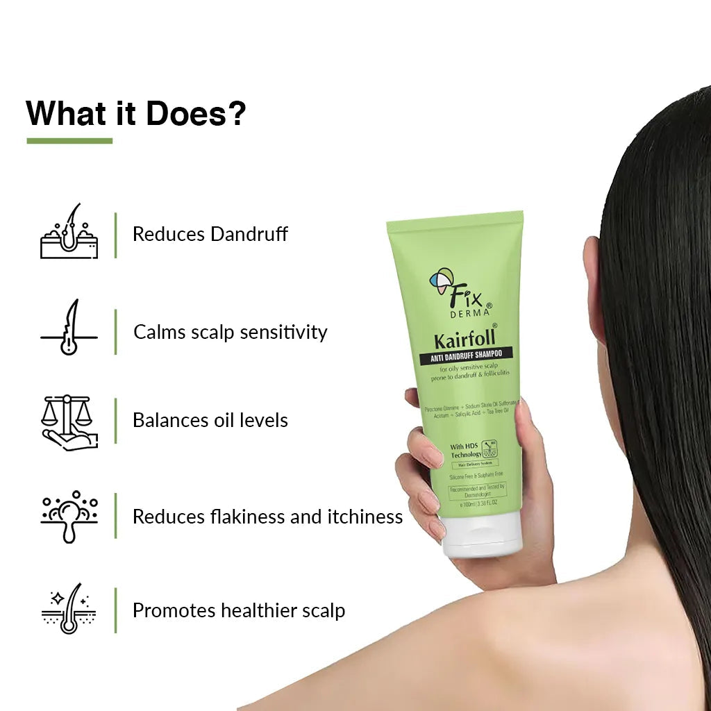 Fixderma Kairfoll Anti Dandruff Shampoo | Relieves Flakes & Scalp Irritation From the First Wash, 100ml - Image 2 - Buy from Indicrest