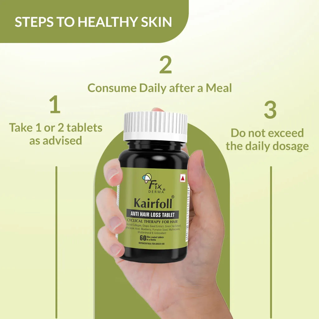 Fixderma Kairfoll Anti Hair Loss Tablet | Biotin Tablets to Stop Hair Loss & Thinning, 60 Tablets - Image 6 - Buy from Indicrest