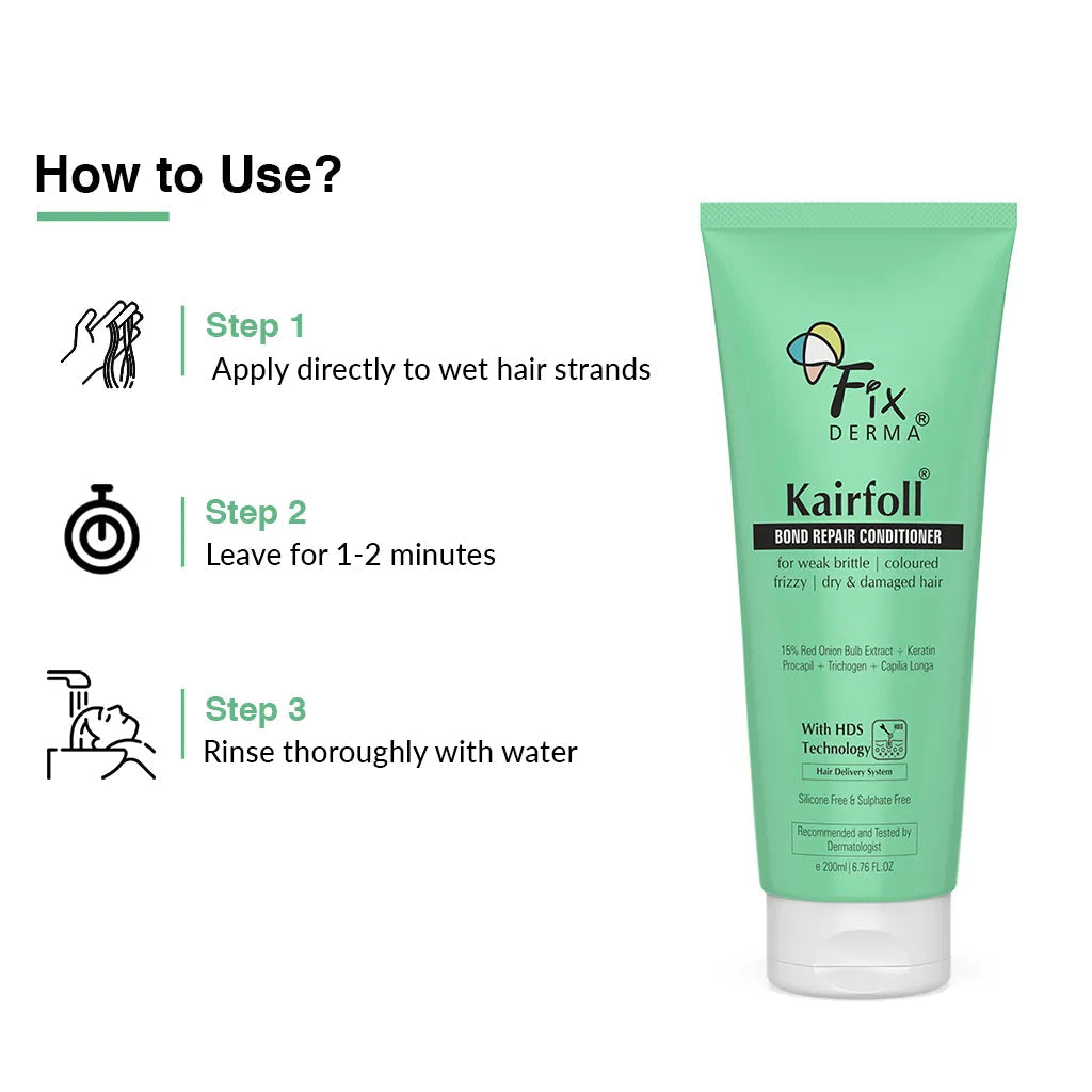 Fixderma Kairfoll Bond Repair Conditioner | Ideal Conditioner For Damaged & Frizzy Hair, 200ml - Image 7 - Buy from Indicrest