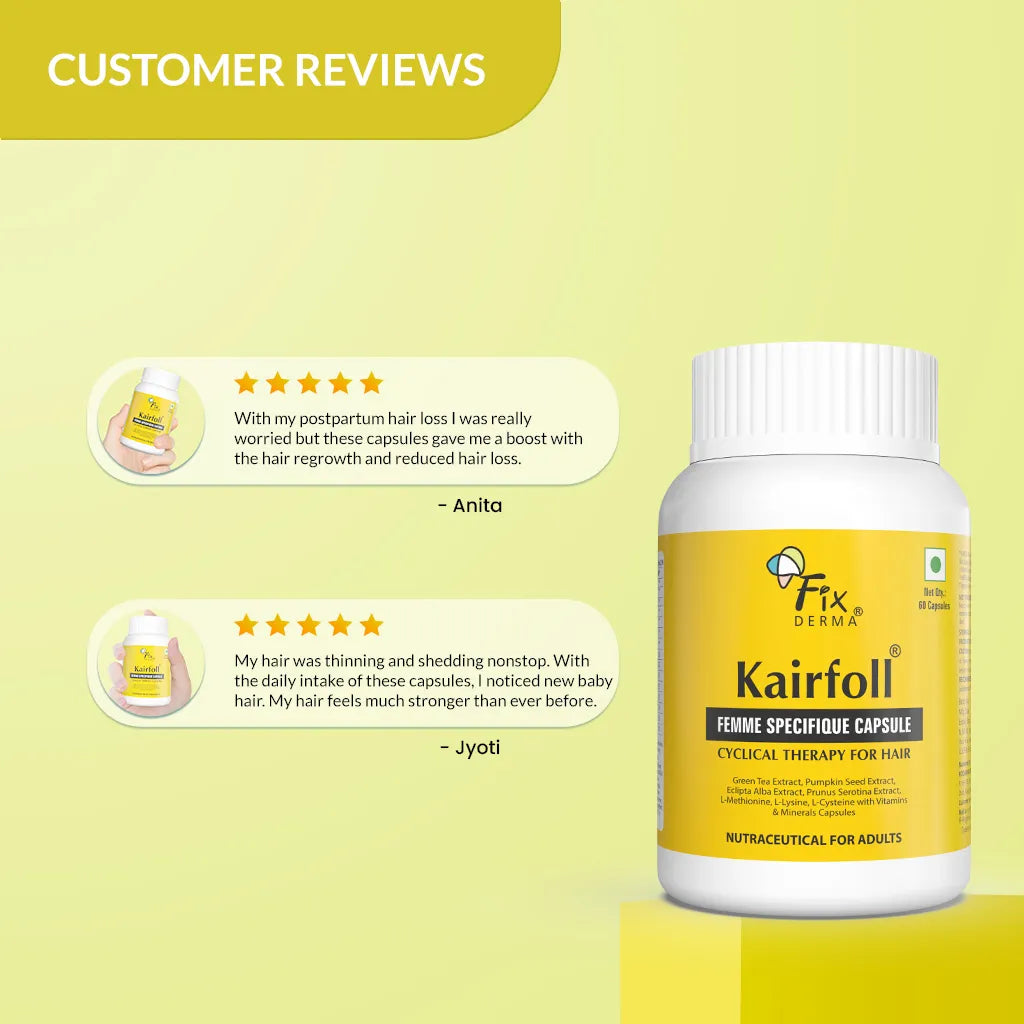 Fixderma Kairfoll Femme Specifique Capsule | Best Solution for Hair Fall due to Hormonal Changes, 60 Capsules - Image 5 - Buy from Indicrest