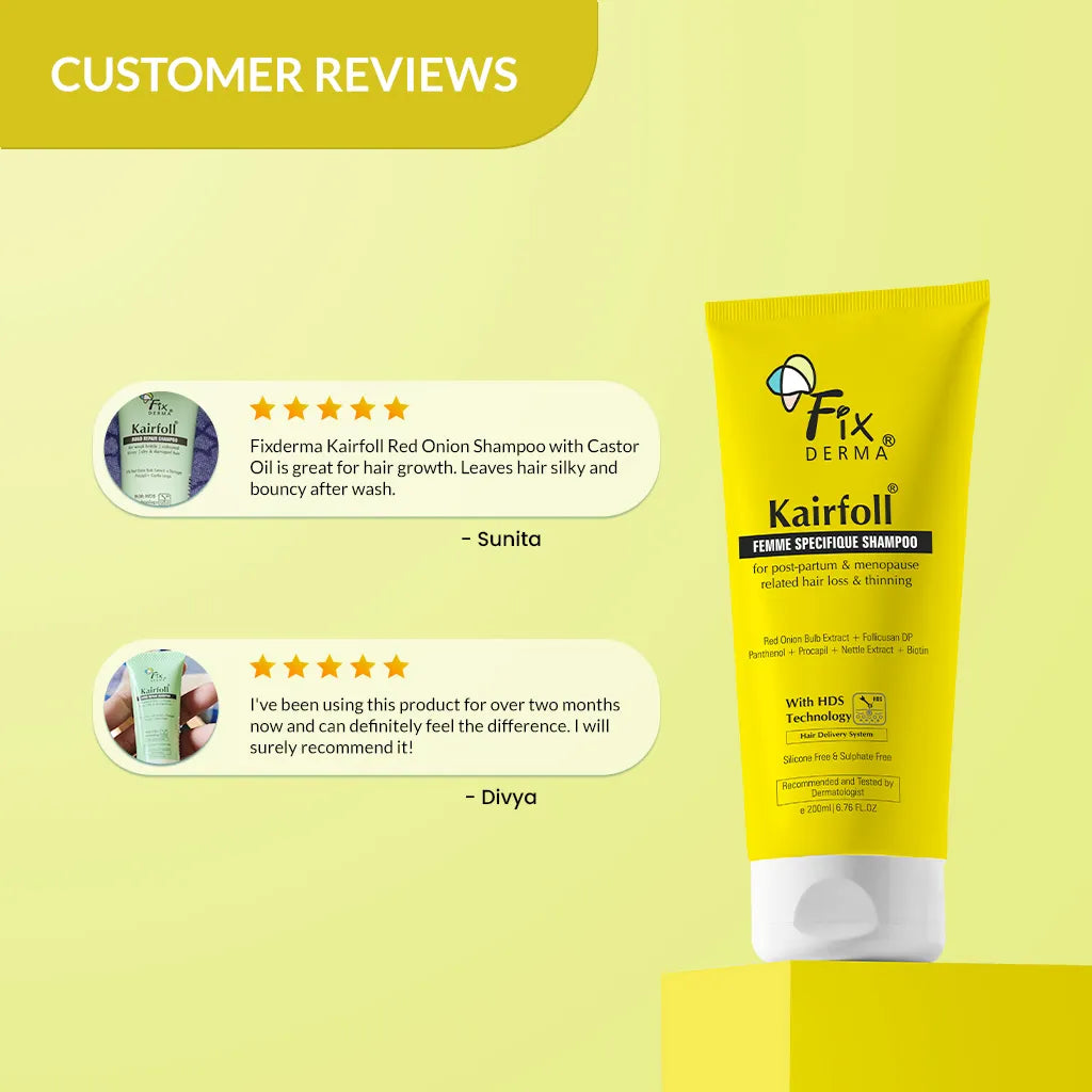 Fixderma Kairfoll Femme Specifique Shampoo | Shampoo For Menopause-Related Hair Loss, 200ml - Image 5 - Buy from Indicrest