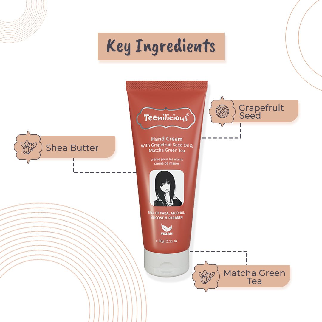 Fixderma Teenilicious Hand Cream With Grapefruit seed Oil & Matcha Green Tea | Hand Cream For Dry Hands, 60g - Image 3 - Buy from Indicrest