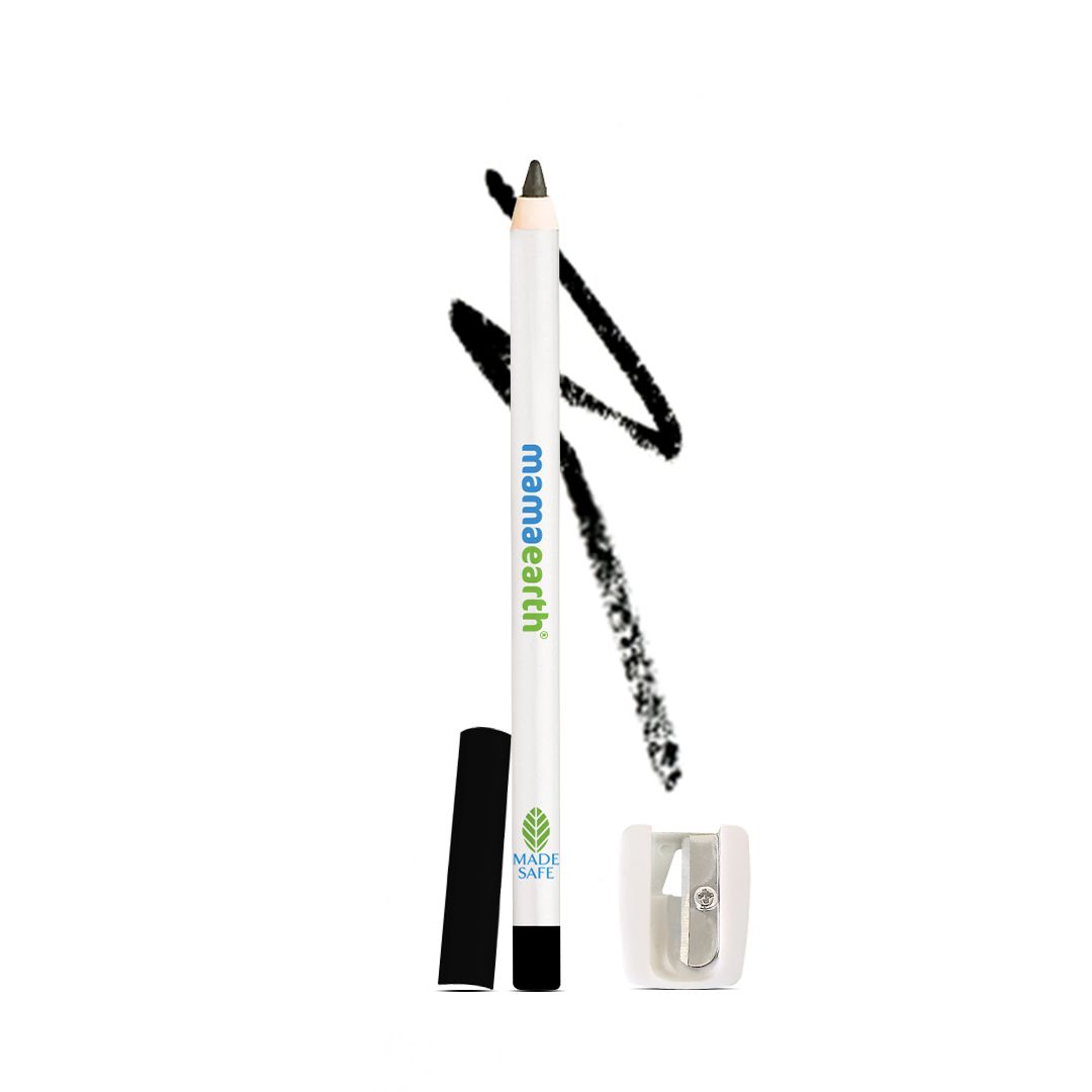 Mamaearth Charcoal Black Long Stay Kajal Kohl Pencil With Castor Oil and Chamomile For 11-Hour Smudge-free Stay with Free Sharpener - Image 2 - Buy from Indicrest