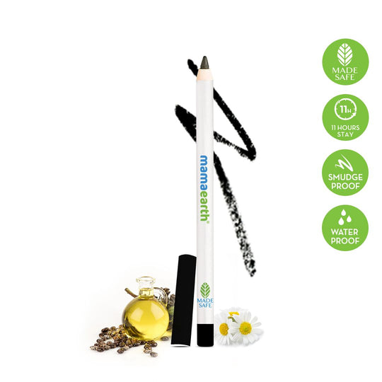 Mamaearth Charcoal Black Long Stay Kajal Kohl Pencil With Castor Oil and Chamomile For 11-Hour Smudge-free Stay with Free Sharpener - Buy from Indicrest