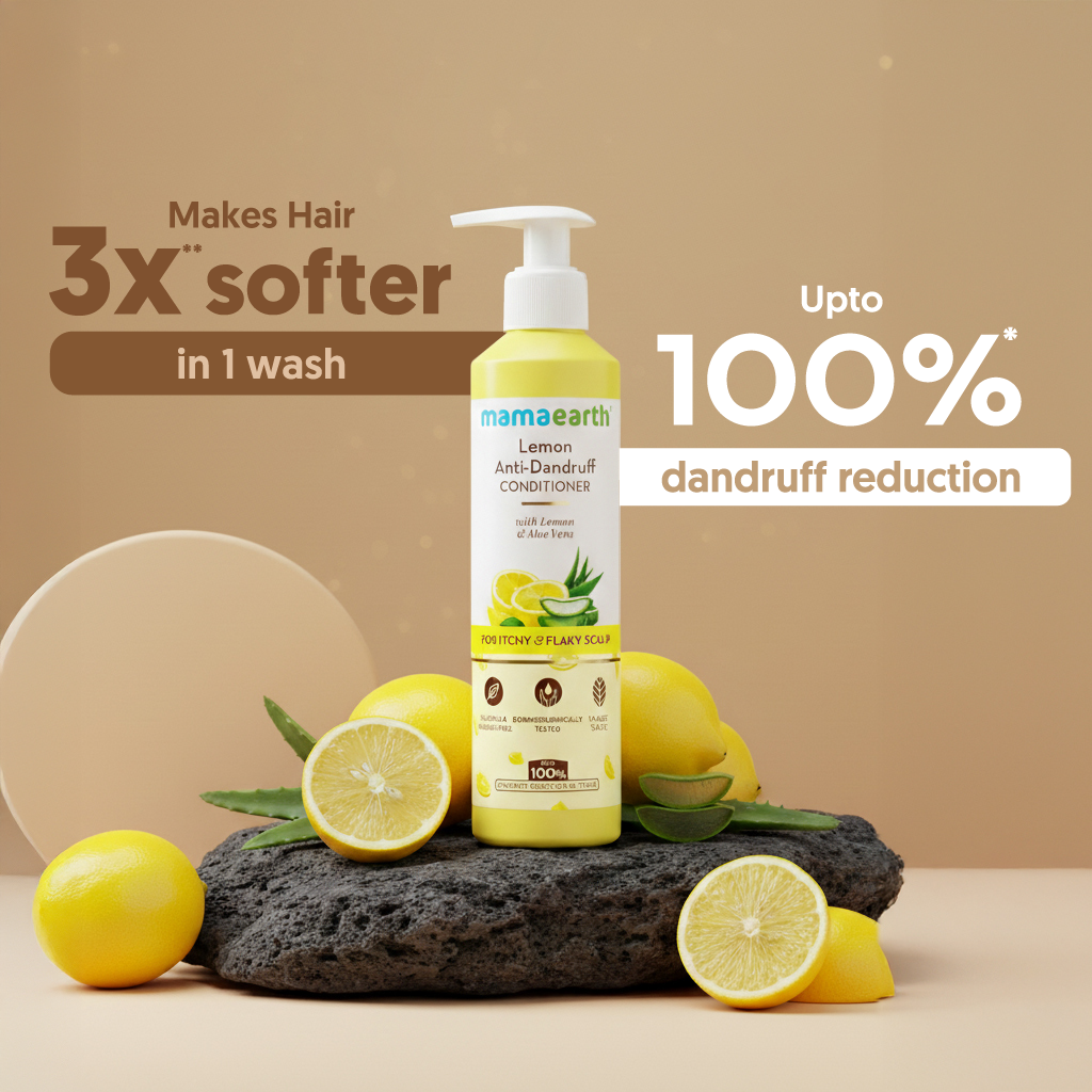Mamaearth Lemon Anti-Dandruff Conditioner with Lemon & Aloe Vera for Itchy & Flaky Scalp, 250ml - Image 2 - Buy from Indicrest