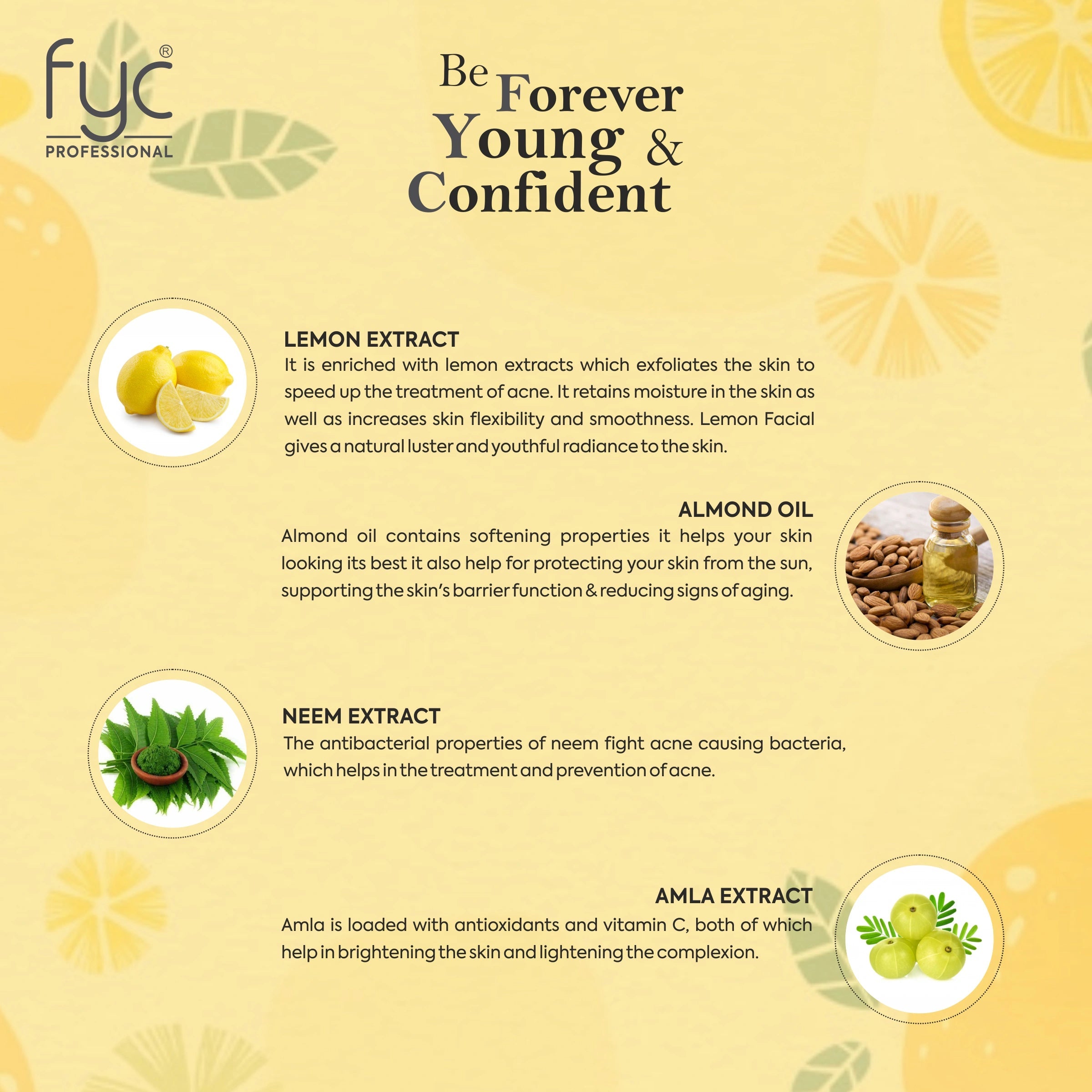 fyc-professional-lemon-excess-oil-control-facial-kit-260g - Image 3 - Buy from Indicrest