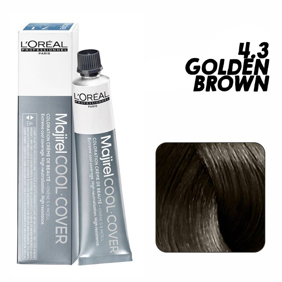 L'Oreal Professionnel Paris Majirel - Cool Cover 4.3 (Golden Brown) 49.5 g