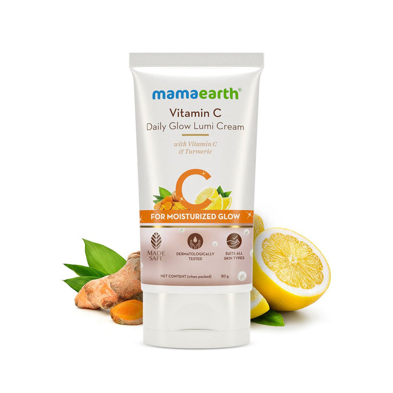 Mamaearth Vitamin C Daily Glow Lumi Cream with Vitamin C & Turmeric for Highlighter Like Glow, 30g - Buy from Indicrest