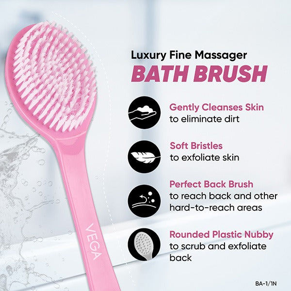 Vega Luxury Fine Massager Bath Brush - BA-1/1 N