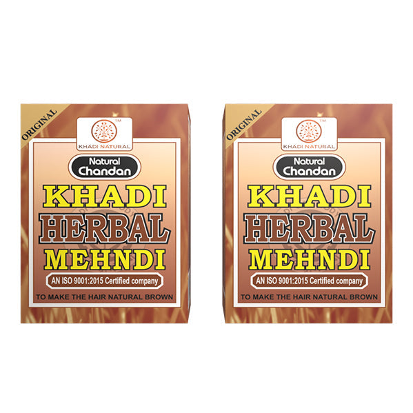 Khadi Natural Brown Mehndi for Hair Combo Pack Of 2 - 75gm Each - Buy from Indicrest