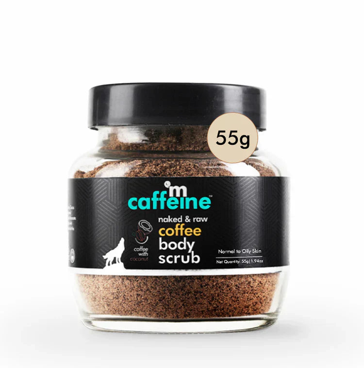 mCaffeine Coffee Body Scrub with Coconut - Natural & Vegan - 55g - Indicrest