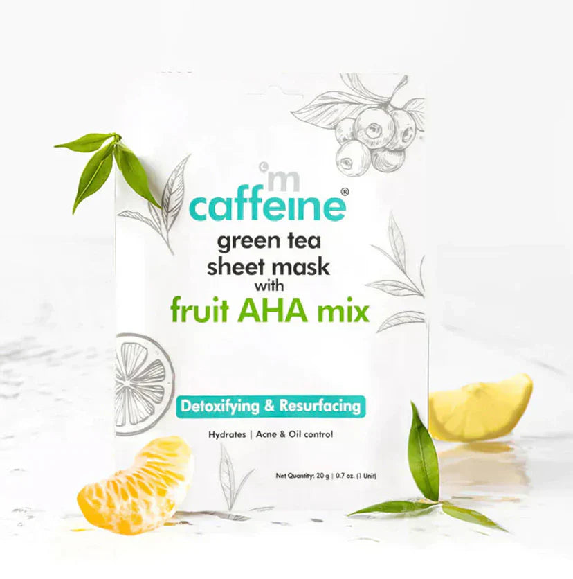 mCaffeine Green Tea Fruit AHA Sheet Mask - Indicrest