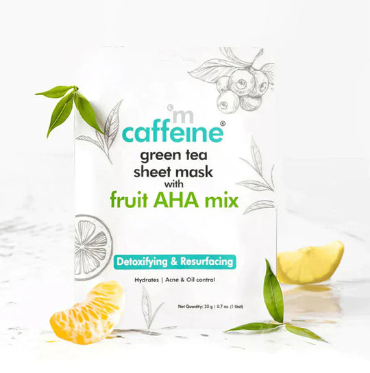 mCaffeine Green Tea Fruit AHA Sheet Mask - Indicrest Buy at Indicrest