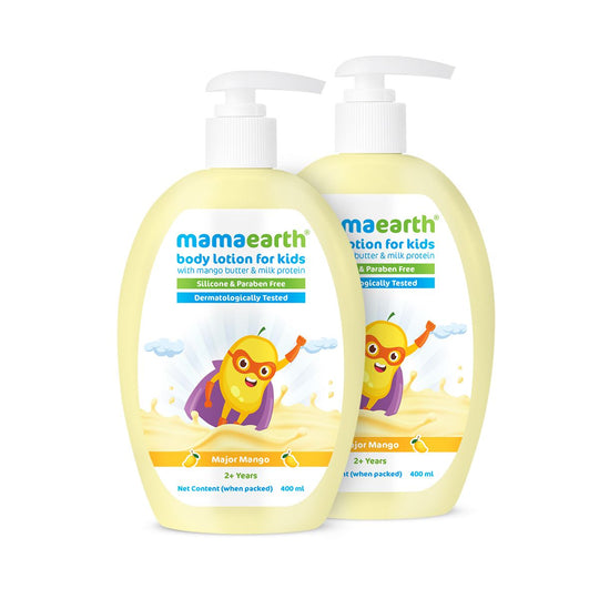 Mamaearth Major Mango Body Lotion For Kids with Mango Butter & Milk Protein, Pack of 2 X 400ml - Buy from Indicrest