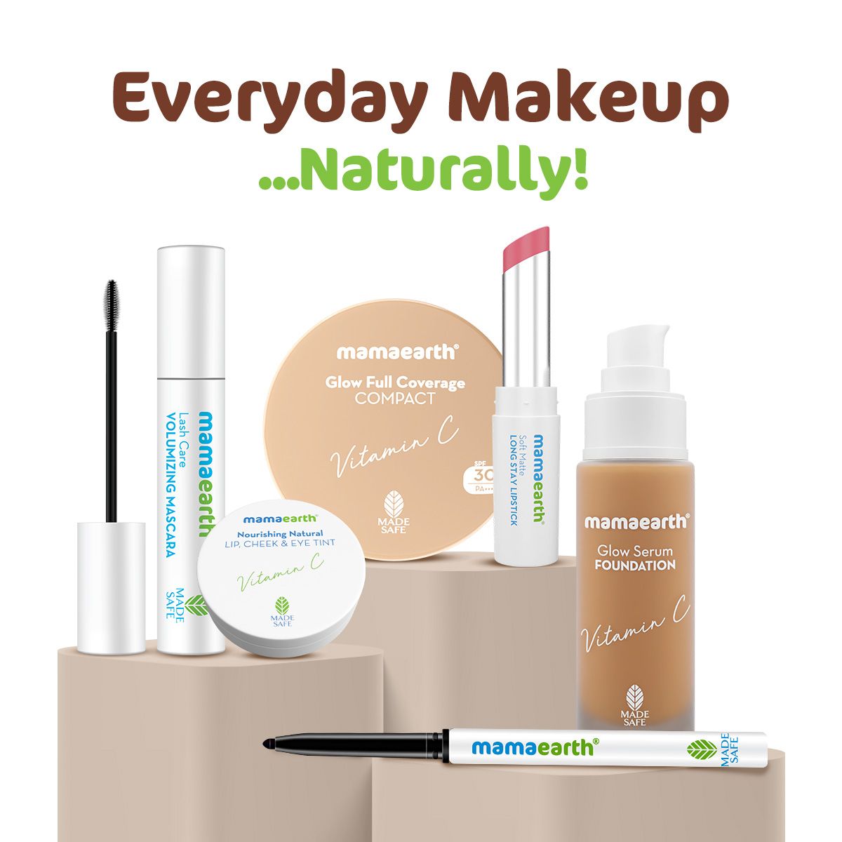 Mamaearth Glow Full Coverage Compact With SPF 30, 9g | Almond Glow - Image 3 - Buy from Indicrest
