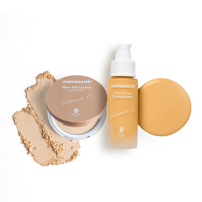 Mamaearth Everyday Glow Combo, Serum 30ml + Oil Control Compact 9g - Buy from Indicrest