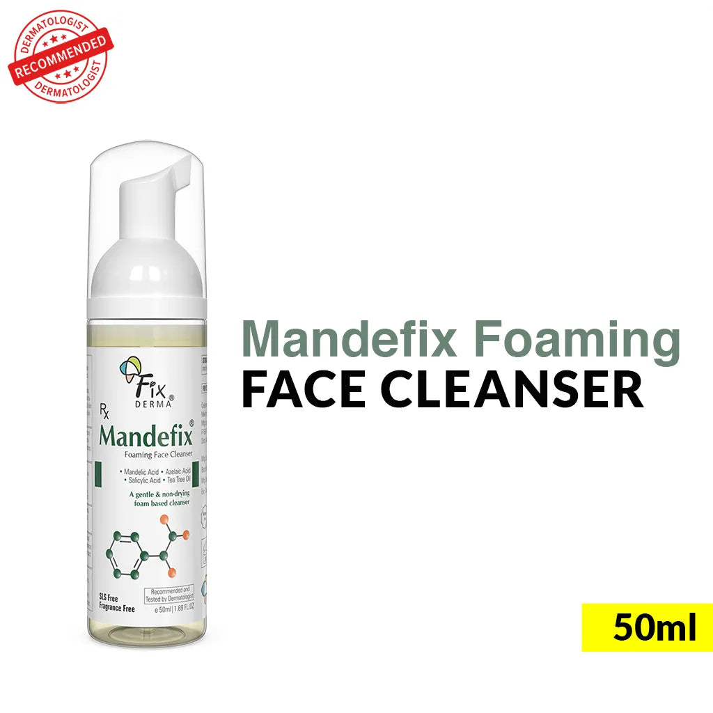 Fixderma Mandefix Foaming Face Cleanser | A mild exfoliating cleanser for acne prone skin, 50ml - Image 9 - Buy from Indicrest