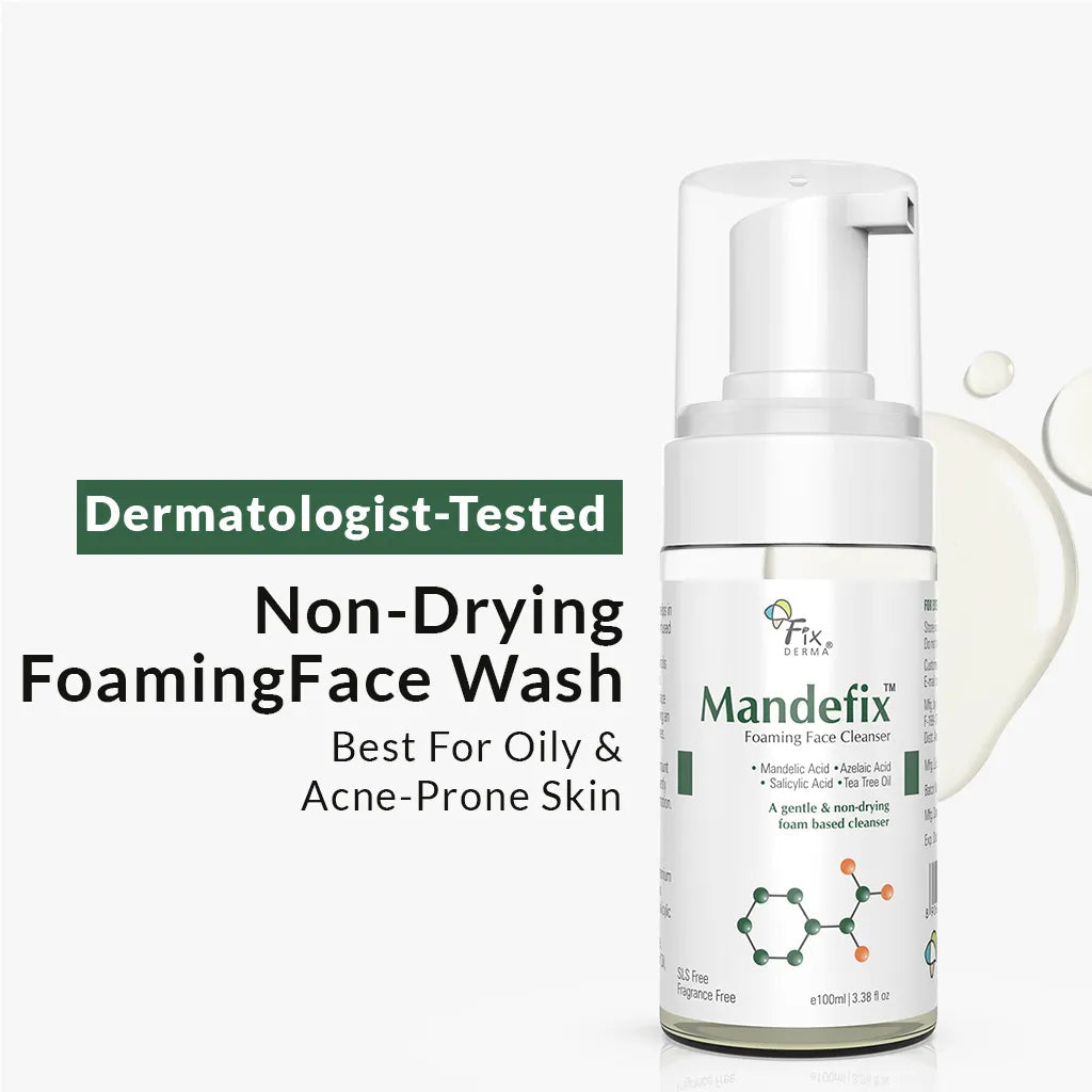 Fixderma Mandefix Foaming Face Cleanser | A mild exfoliating cleanser for acne prone skin, 50ml - Image 2 - Buy from Indicrest