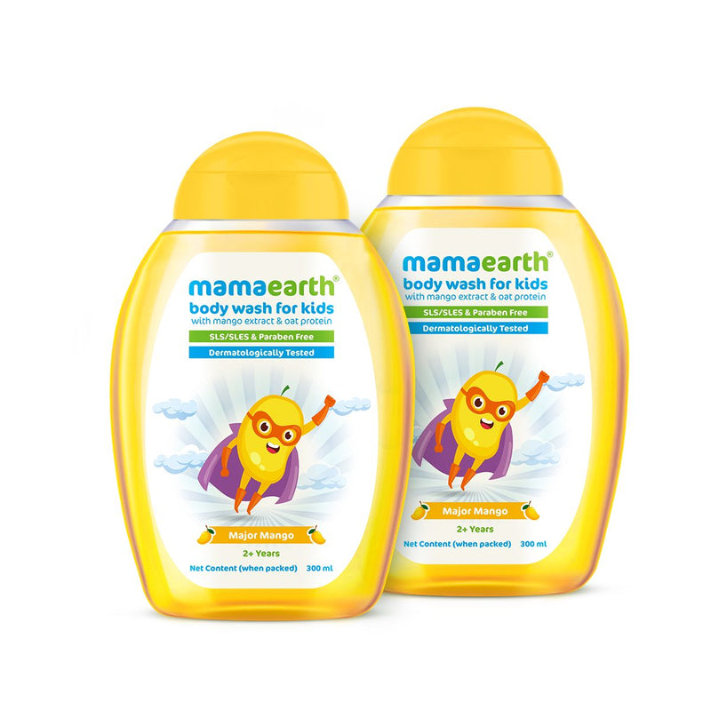 Mamaearth Major Mango Body Wash For Kids with Mango & Oat Protein, Pack of 2 X 300ml - Buy from Indicrest