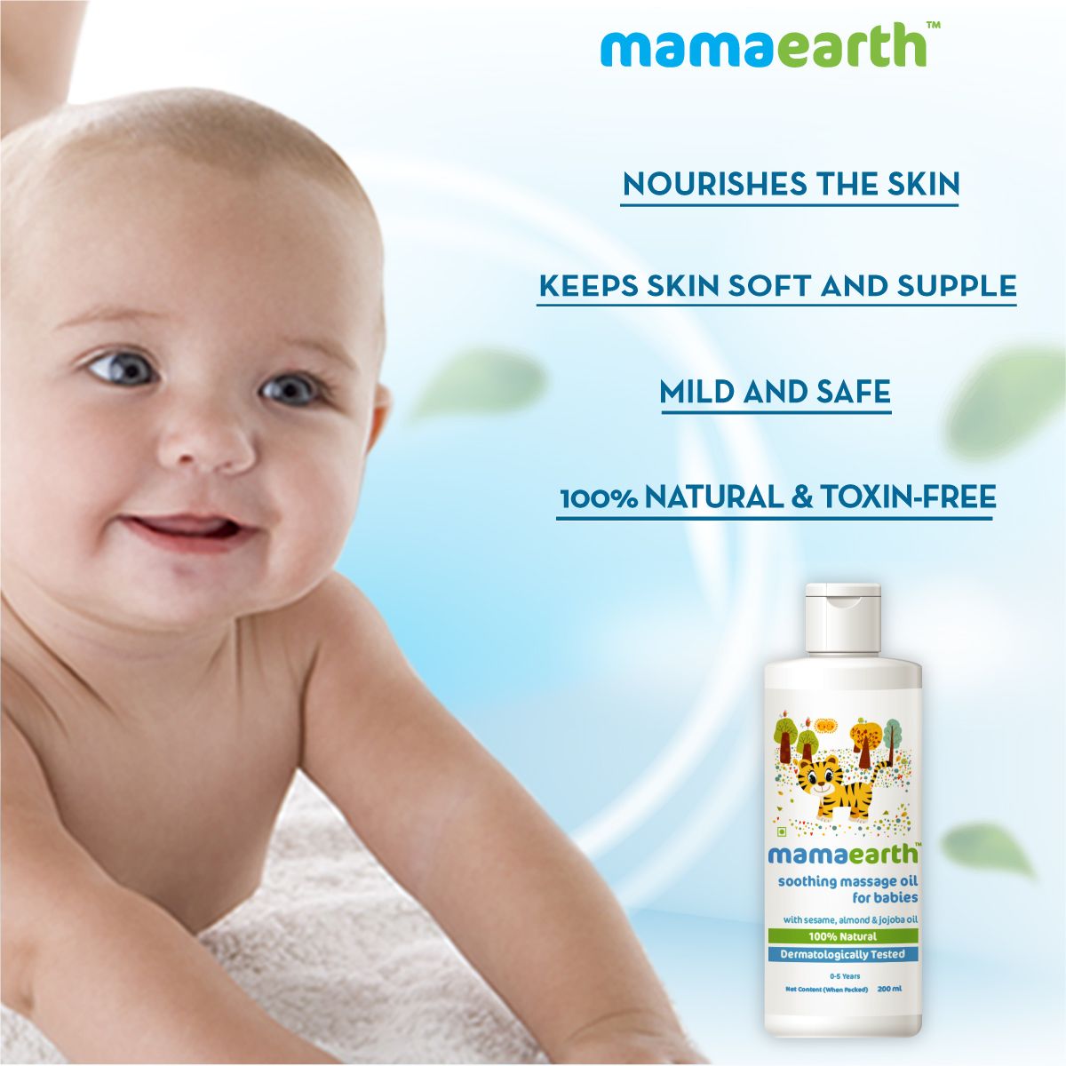 Mamaearth Soothing Massage Oil for Babies with Sesame, Almond and Jojoba Oil, Pack of 2 X 200ml - Image 2 - Buy from Indicrest