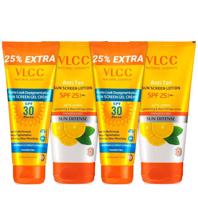 VLCC Anti Tan Sun Screen Lotion SPF 25 and Matte Look SPF 30 PA ++ Sunscreen - Buy from Indicrest