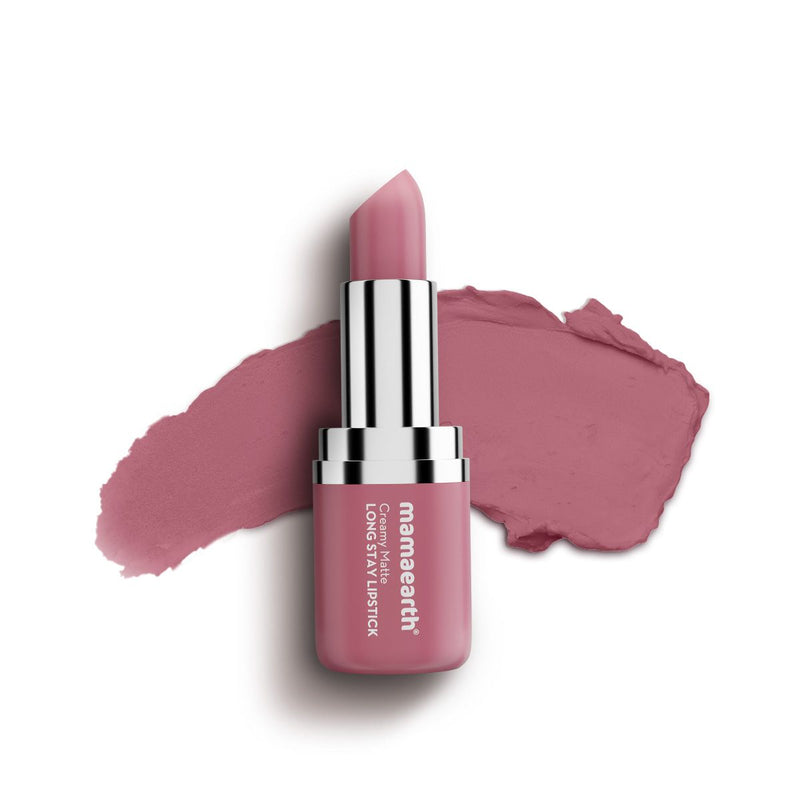Mamaearth Creamy Matte Long Stay Lipstick with Murumuru Butter and Vitamin E, 4.2g | Mauve Bloom - Buy from Indicrest