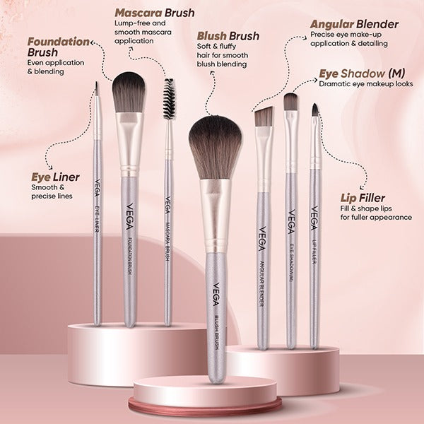 Vega Make-Up Brushes (Set of 7) - MBNS-07