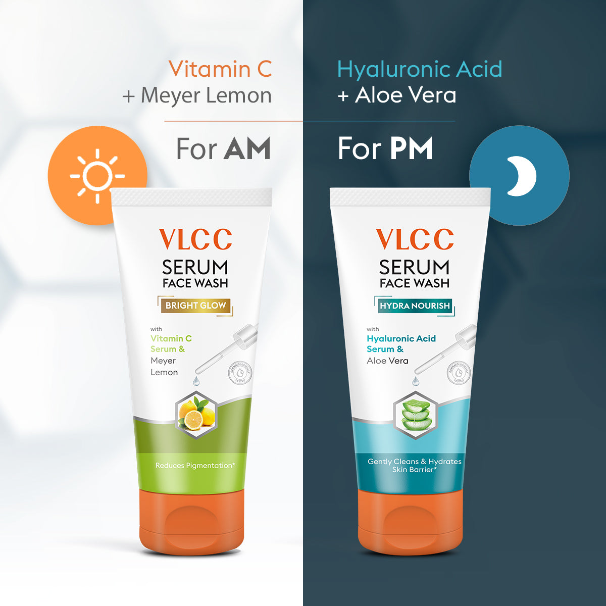 VLCC Vitamin C and Meyer Lemon Serum Face Wash for AM and Aloe Vera Serum Face Wash for PM - Image 4 - Buy from Indicrest