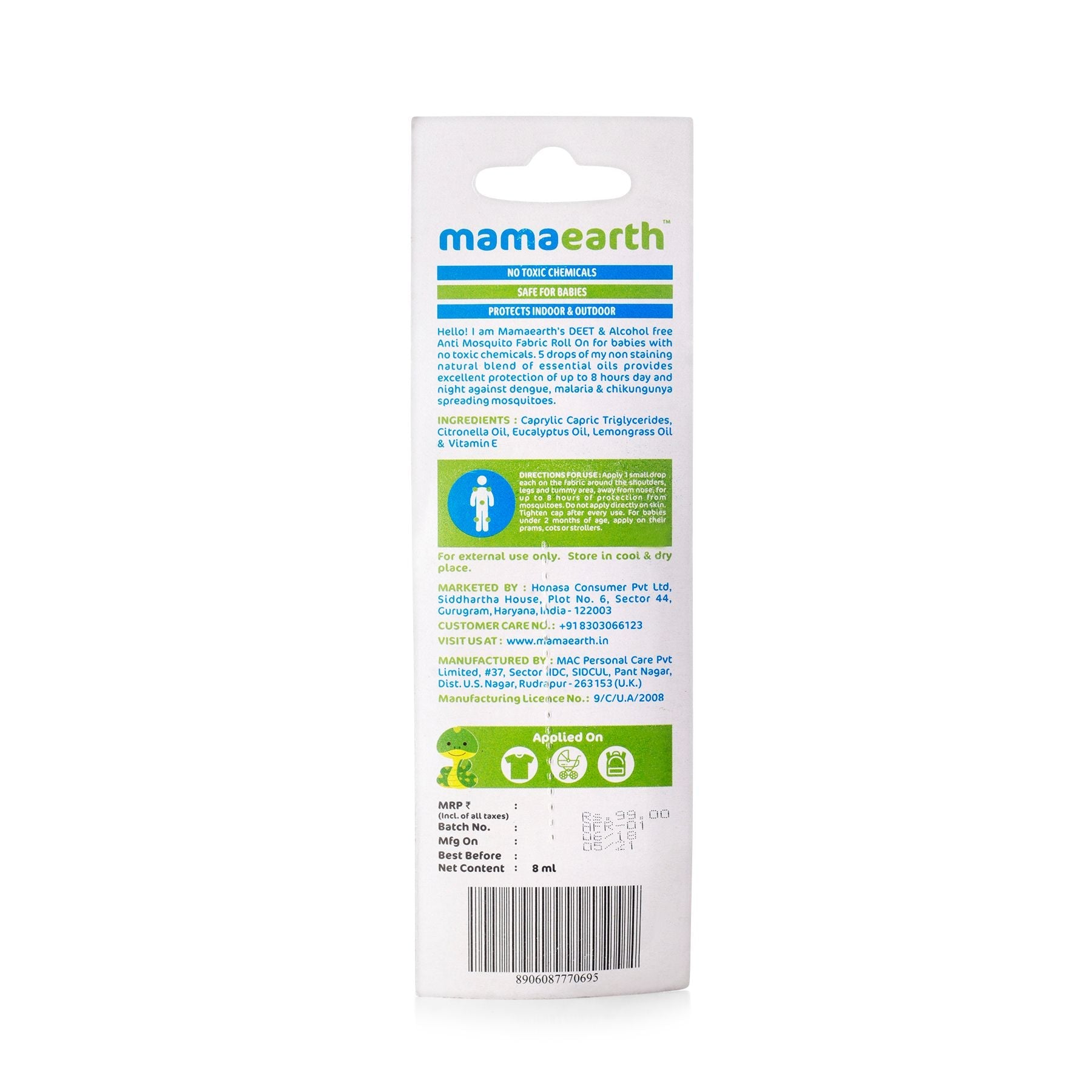 Mamaearth Anti Mosquito Fabric Roll On, 8ml - Image 5 - Buy from Indicrest