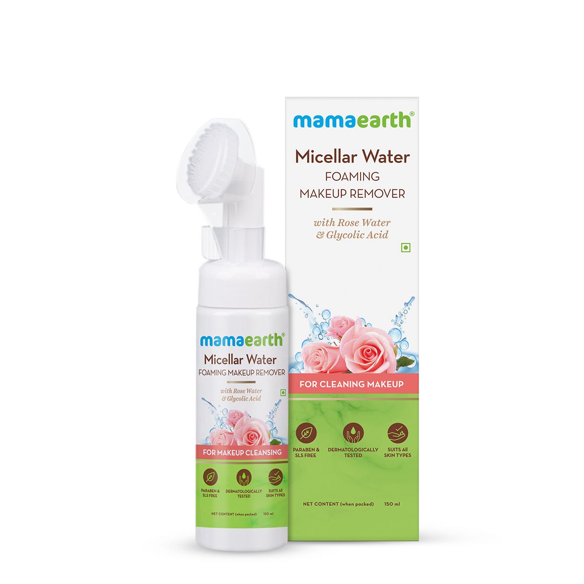 Mamaearth Micellar Water Foaming Makeup Remover with Rose Water and Glycolic Acid for Makeup Cleansing, 150ml - Image 8 - Buy from Indicrest