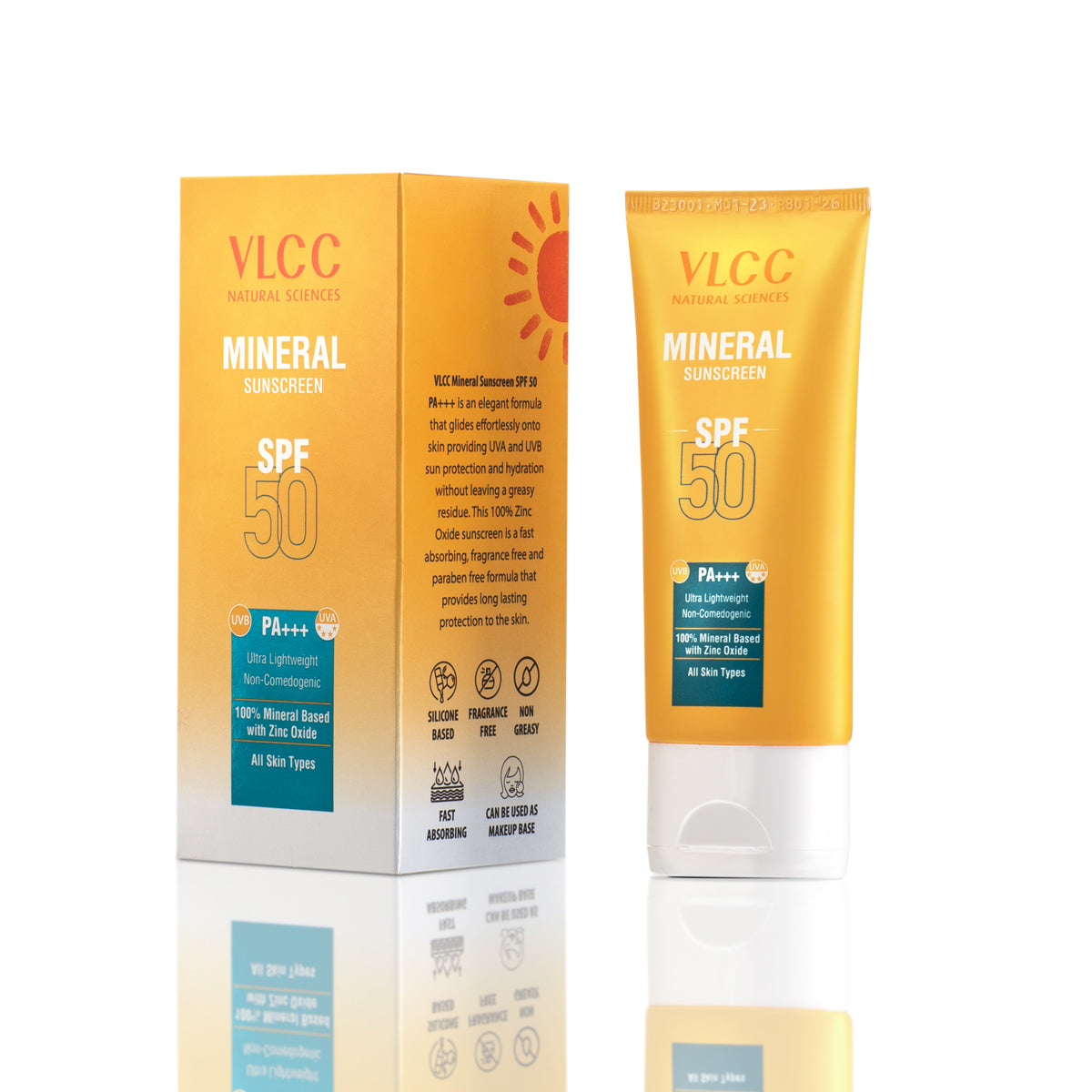 VLCC Mineral Sunscreen SPF 50 PA+++ Ultra Lightweight Non-Comedogenic - 50 g - Image 2 - Buy from Indicrest