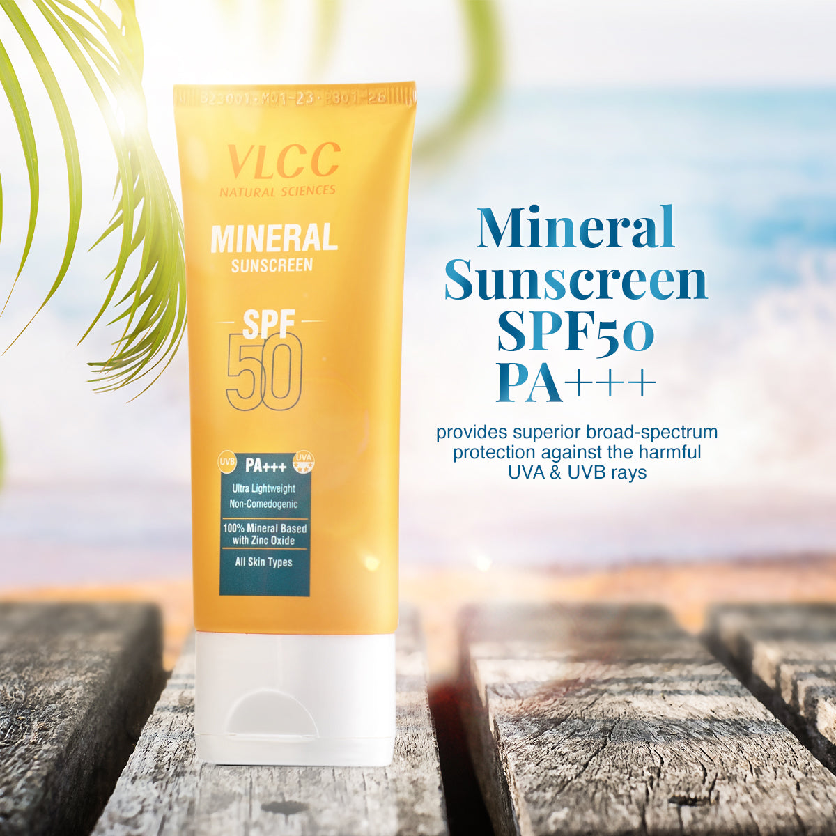 VLCC Mineral Sunscreen SPF 50 PA+++ Ultra Lightweight Non-Comedogenic - 50 g - Image 3 - Buy from Indicrest