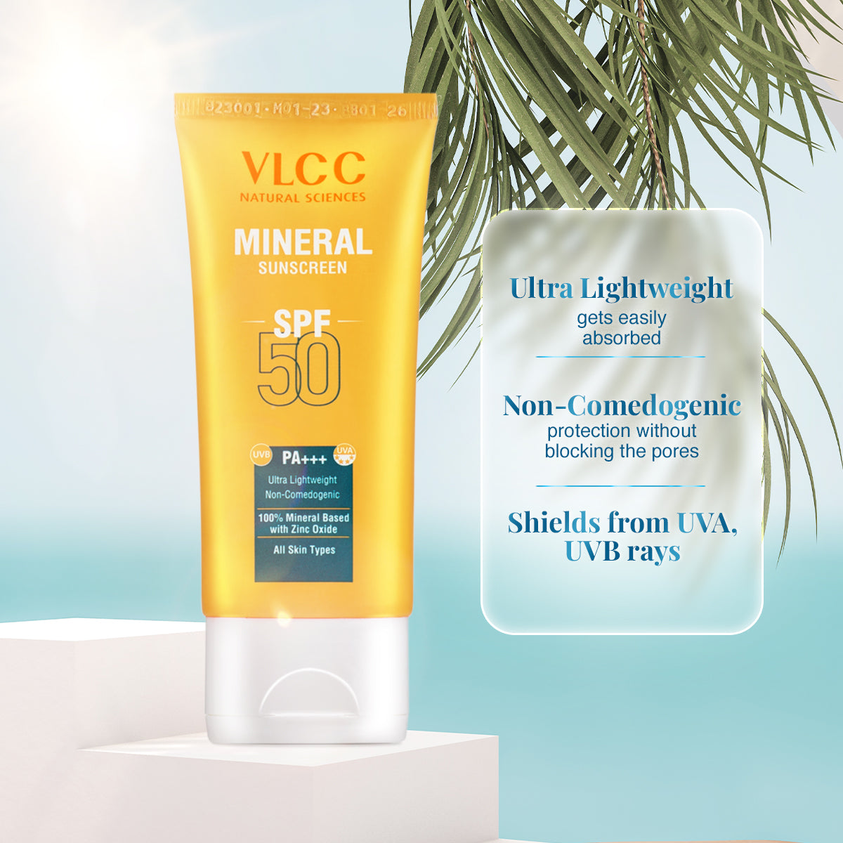 VLCC Mineral Sunscreen SPF 50 PA+++ Ultra Lightweight Non-Comedogenic - 50 g - Image 4 - Buy from Indicrest