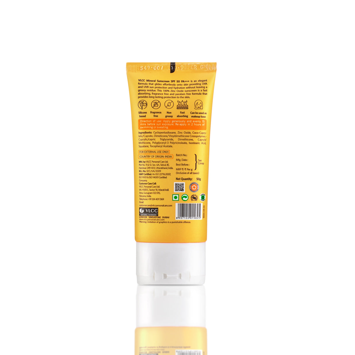 VLCC Mineral Sunscreen SPF 50 PA+++ Ultra Lightweight Non-Comedogenic - 50 g - Image 7 - Buy from Indicrest
