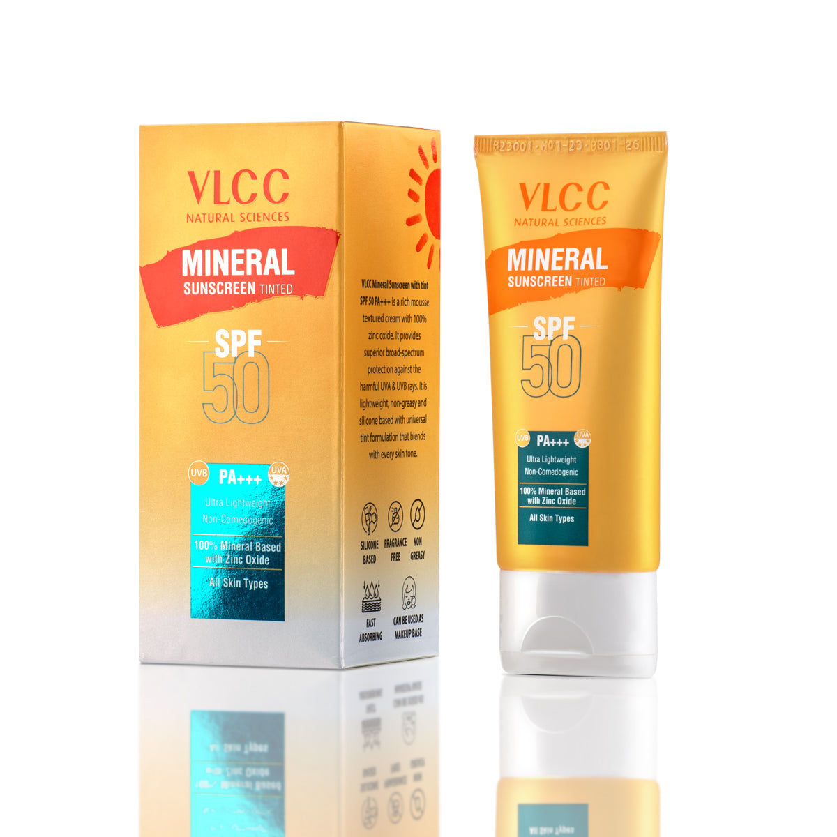 VLCC Mineral Sunscreen Tinted SPF 50 PA+++ Ultra Lightweight Non-Comedogenic - 50 g - Image 2 - Buy from Indicrest