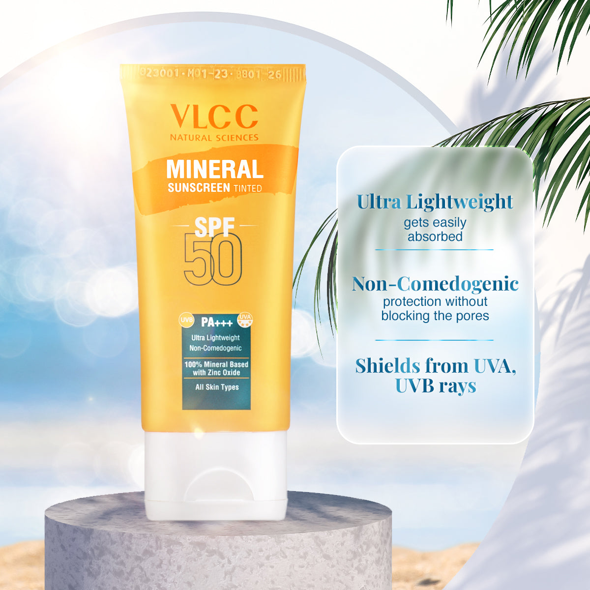 VLCC Mineral Sunscreen Tinted SPF 50 PA+++ Ultra Lightweight Non-Comedogenic - 50 g - Image 4 - Buy from Indicrest