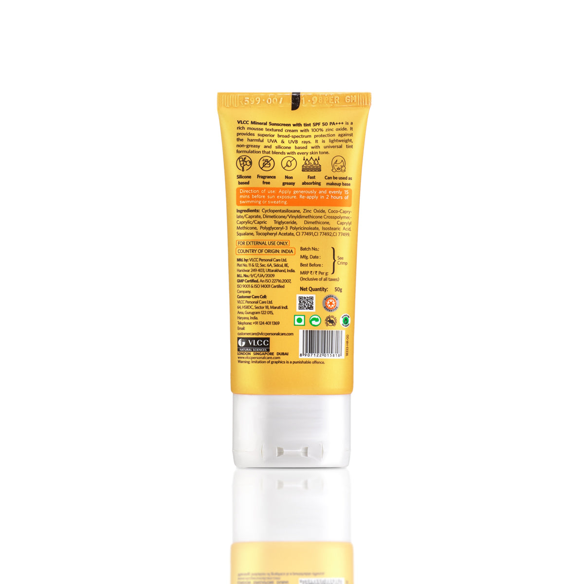 VLCC Mineral Sunscreen Tinted SPF 50 PA+++ Ultra Lightweight Non-Comedogenic - 50 g - Image 7 - Buy from Indicrest