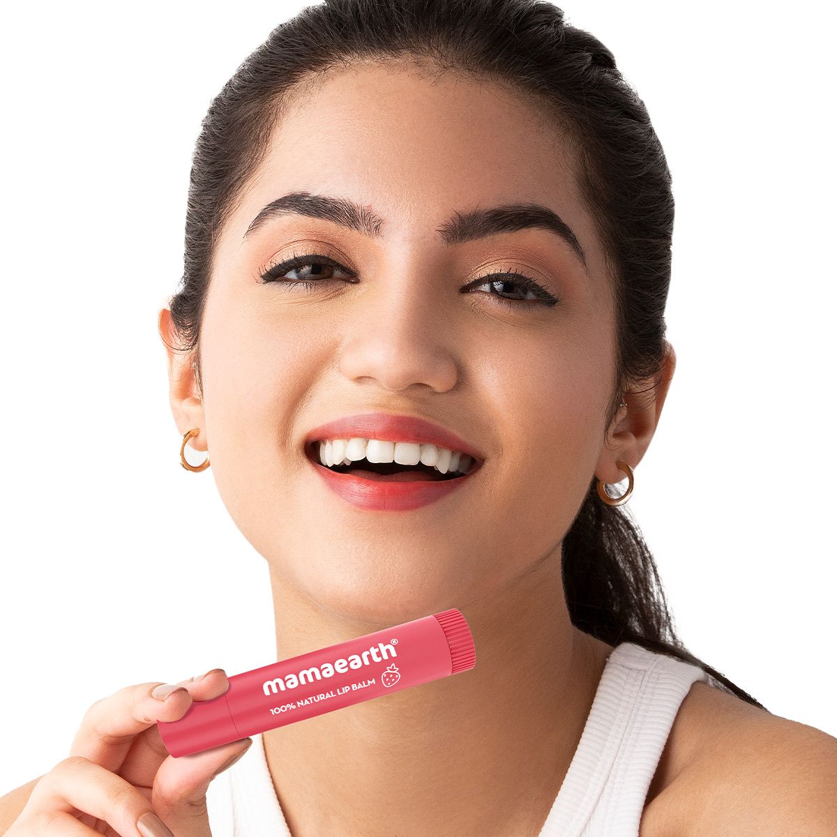 Mamaearth Nourishing Tinted 100% Natural Lip Balm with Vitamin E and Strawberry for Dry & Chapped Lips, 4g - Image 2 - Buy from Indicrest