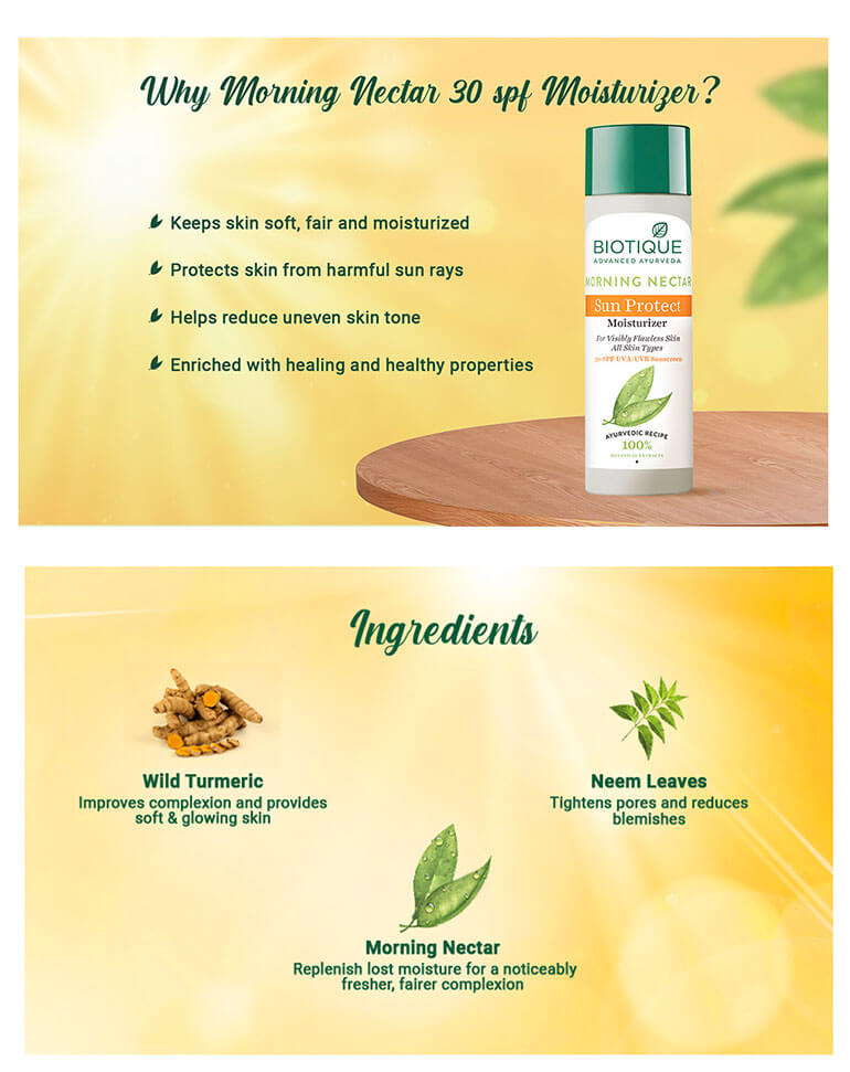 Biotique Morning Nectar Sun Protect Moisturizer (30+ SPF) ,120ml - Image 4 - Buy from Indicrest