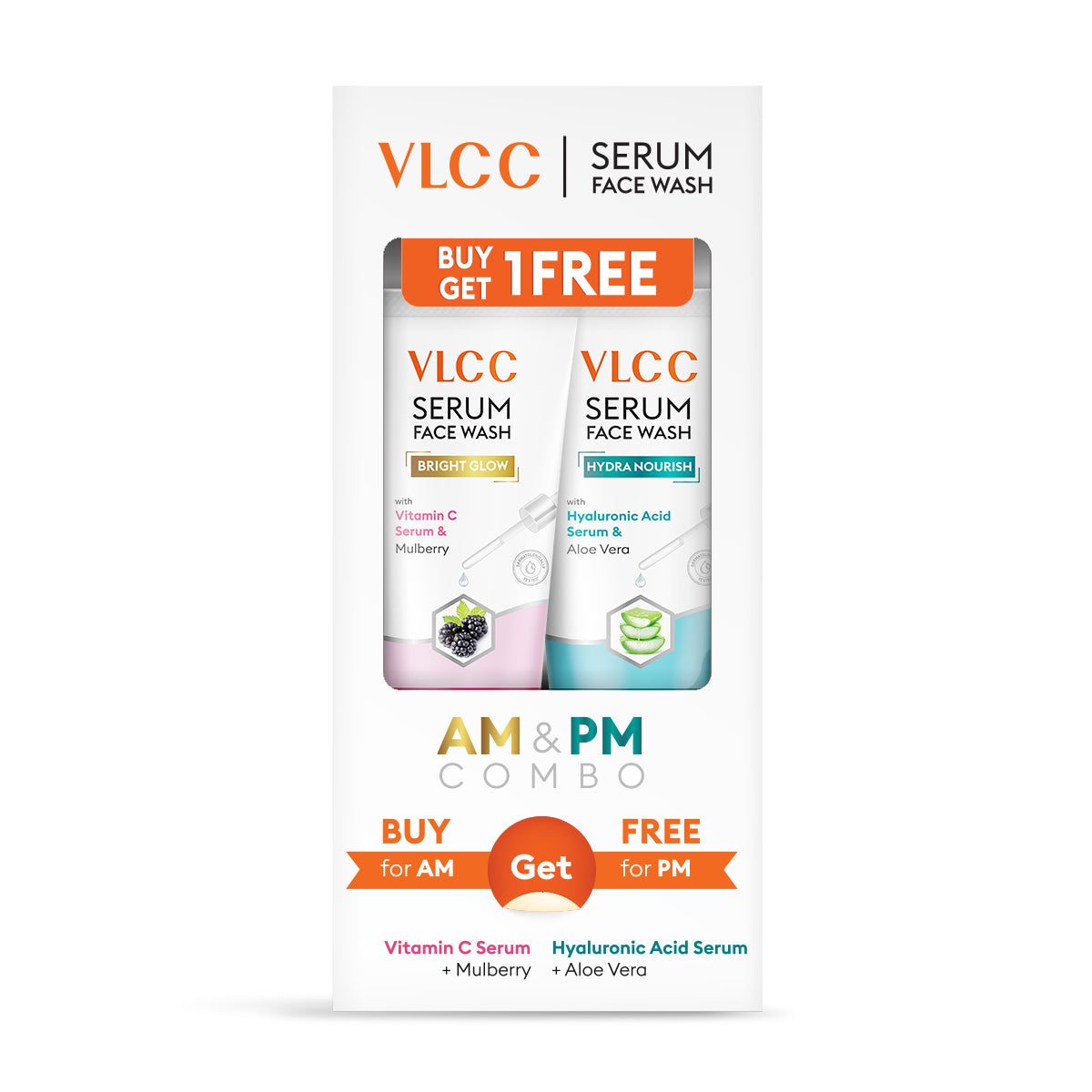 VLCC Vitamin C and Mulberry Serum Face Wash for AM and Aloe Vera Serum Face Wash for PM - Image 3 - Buy from Indicrest