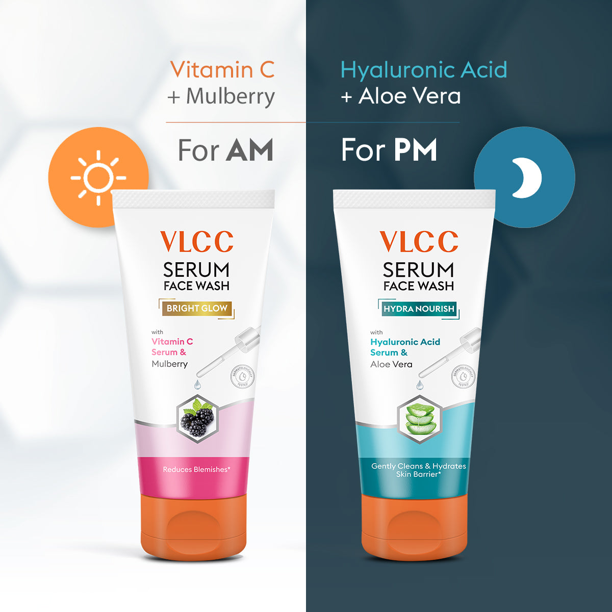 VLCC Vitamin C and Mulberry Serum Face Wash for AM and Aloe Vera Serum Face Wash for PM - Image 4 - Buy from Indicrest