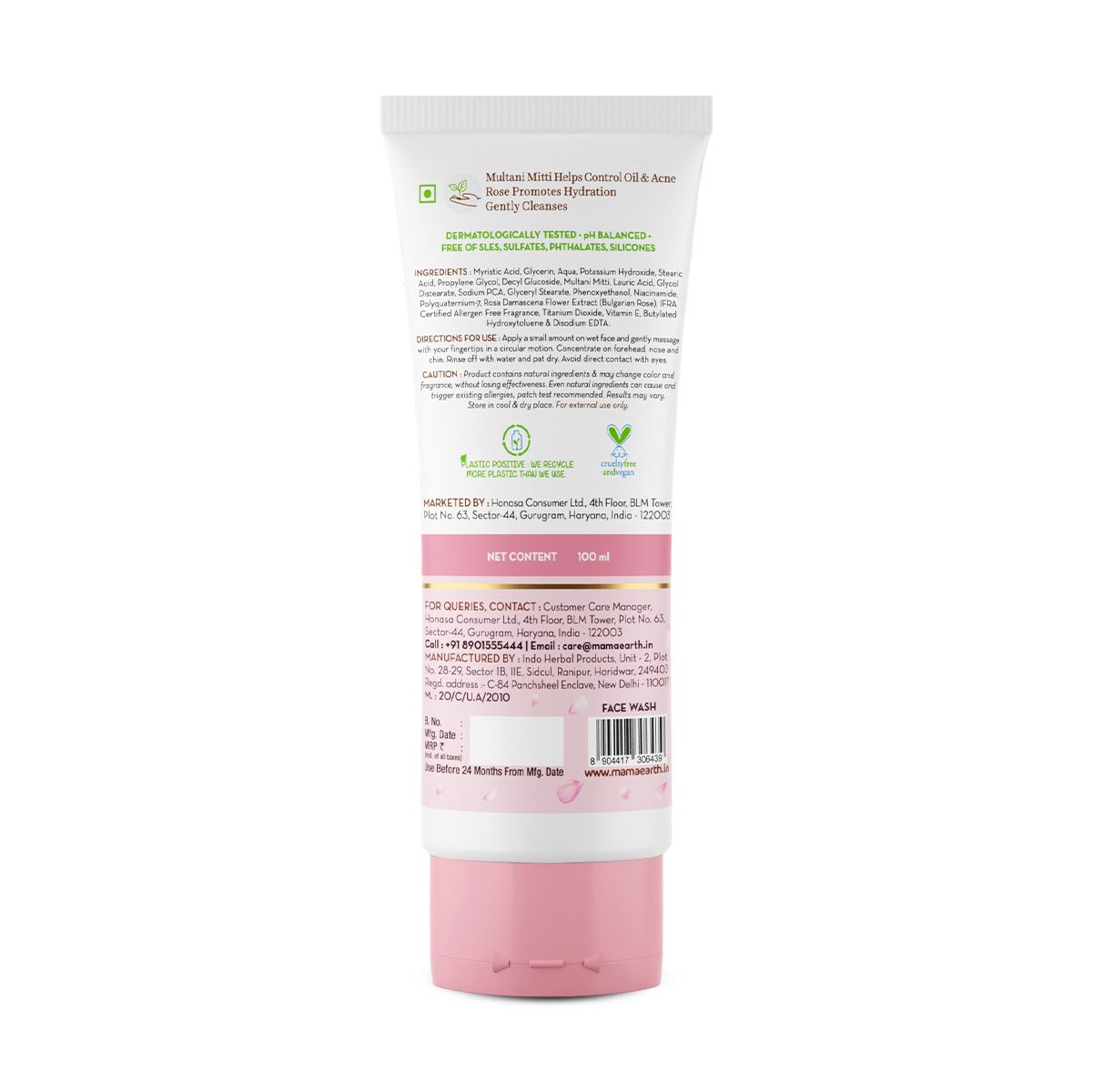 Mamaearth Multani Mitti Face Wash with Multani Mitti & Bulgarian Rose For Oil Control & Acne, 100ml - Image 8 - Buy from Indicrest