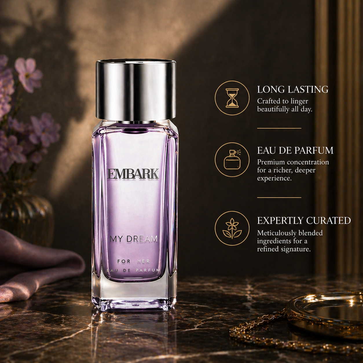 Embark Perfumes My Dream For Her - Eau De Parfum (EDP) FLORAL - ORIENTAL - WOODY, 30 ml