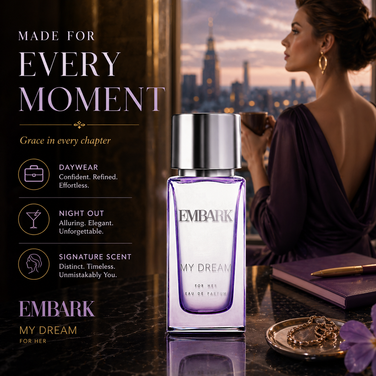 Embark Perfumes My Dream For Her - Eau De Parfum (EDP) FLORAL - ORIENTAL - WOODY, 100 ml