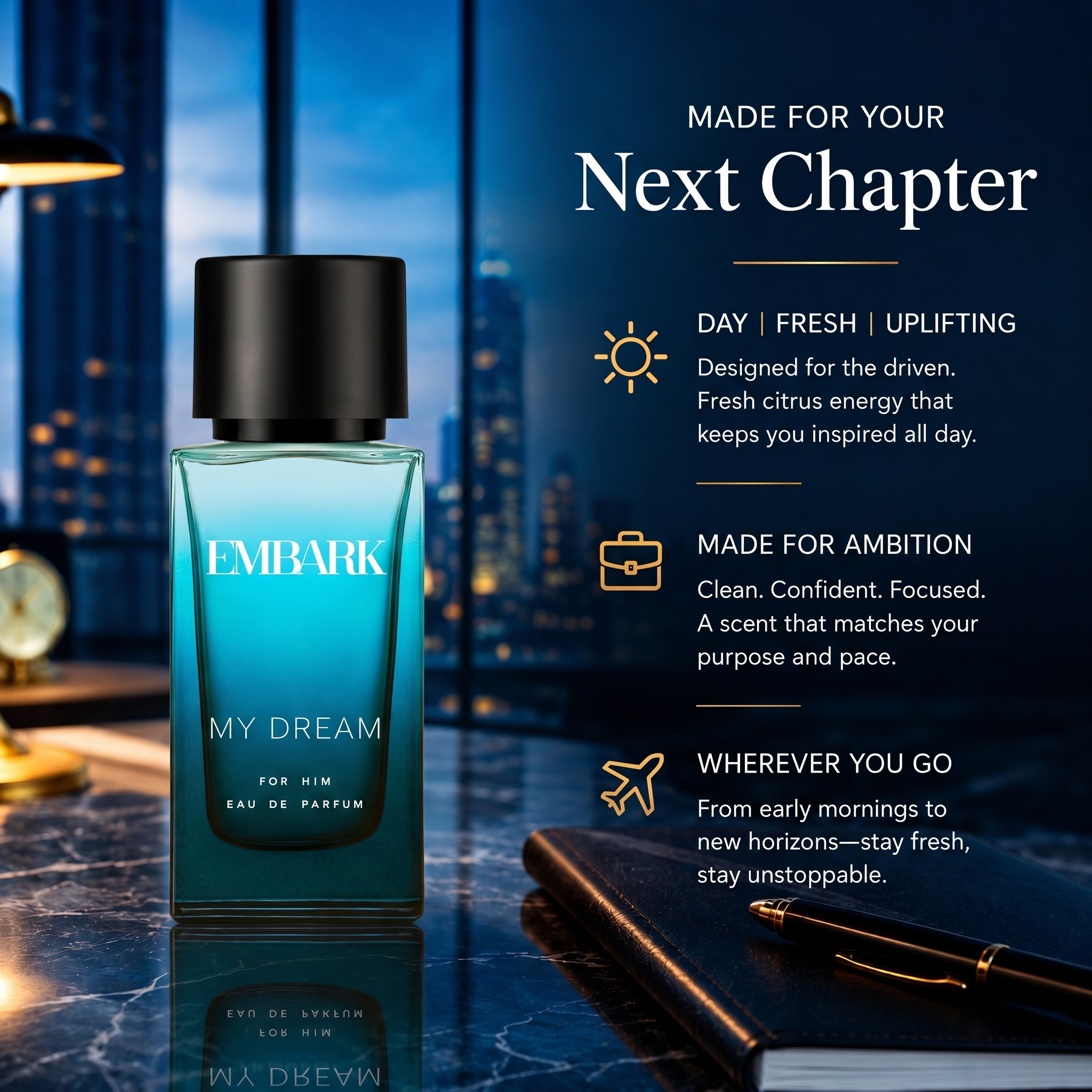Embark Perfumes My Dream For Him - Eau De Parfum (EDP) WOODY - MARINE, 30 ml