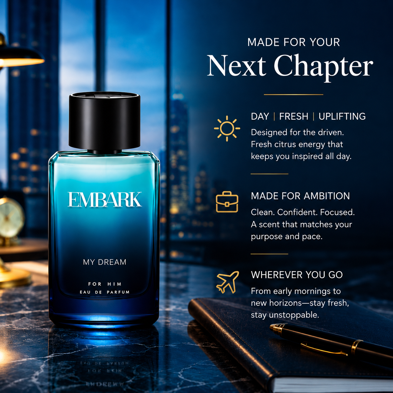 Embark Perfumes My Dream For Him - Eau De Parfum (EDP) WOODY - MARINE, 30 ml