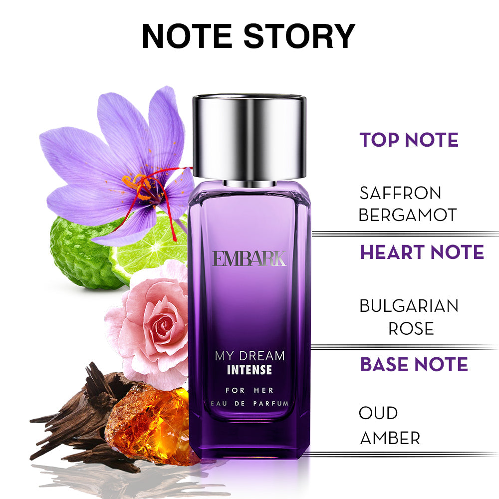 Embark Perfumes My Dream Intense For Her - Eau De Parfum (EDP) ORIENTAL - FLORAL - GOURMAND, 100 ml