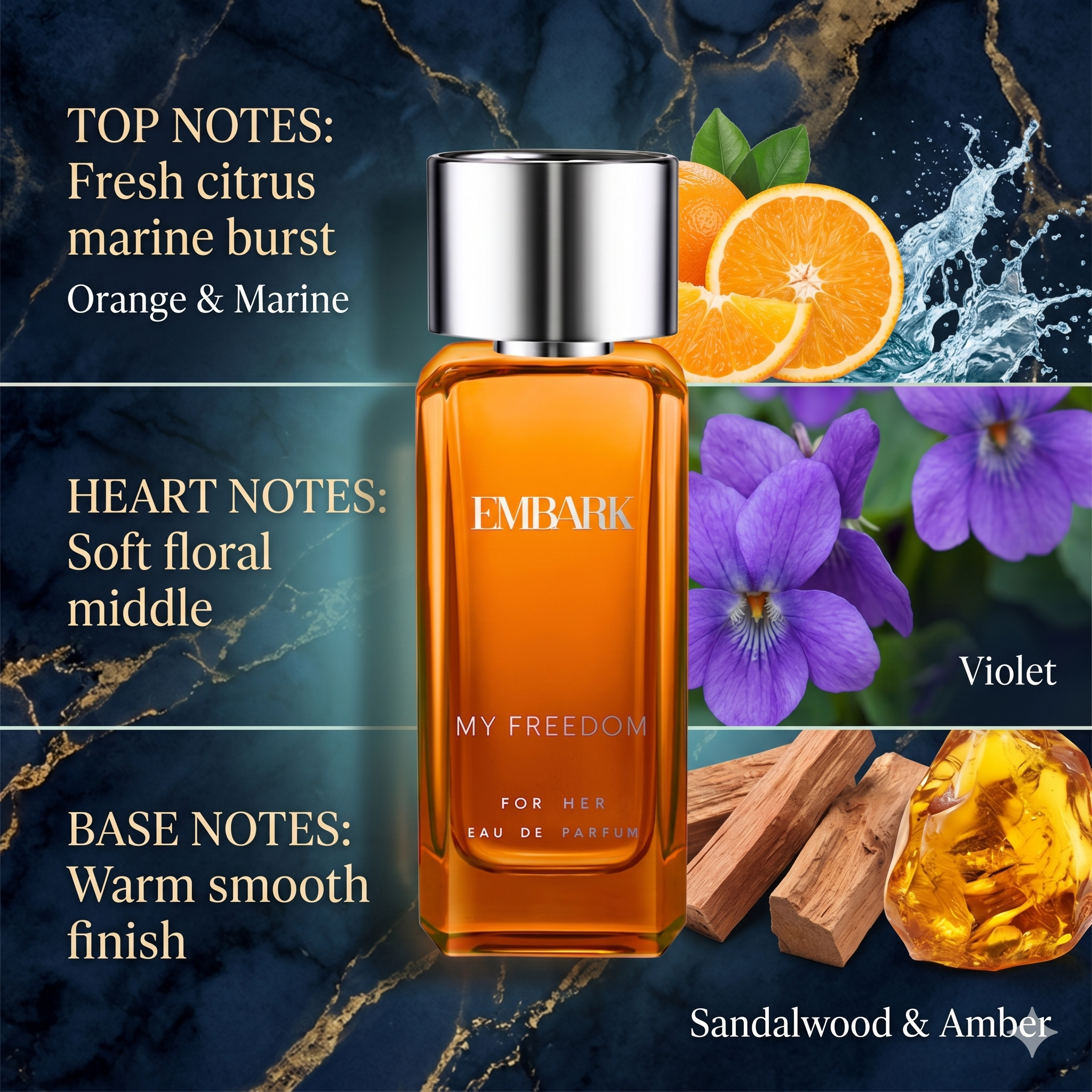 Embark Perfumes My Freedom For Her - Eau De Parfum (EDP) FLORAL - FRUITY - MUSKY, 100 ml